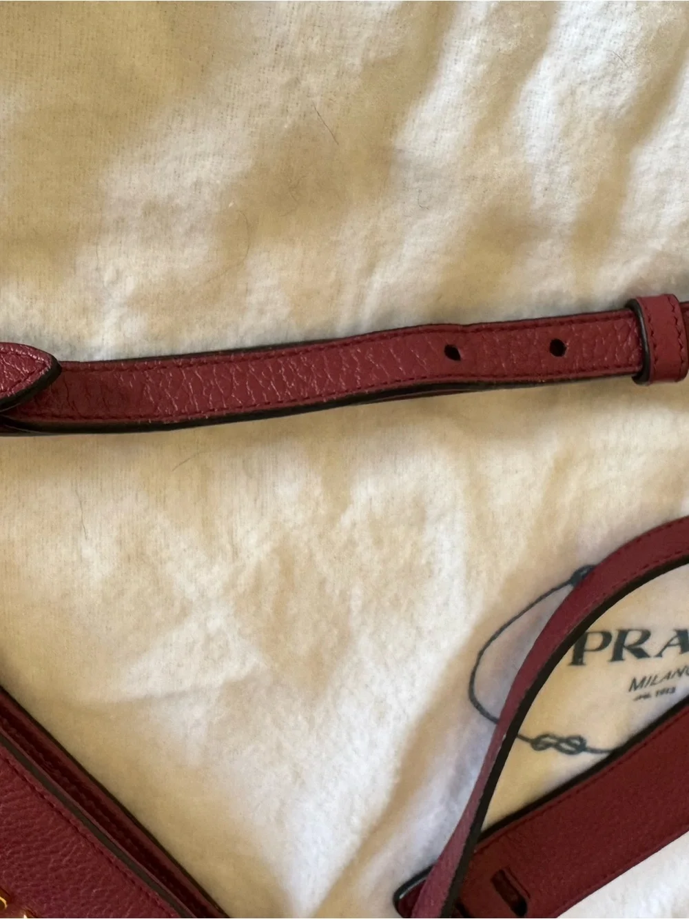 Prada Vitello Daino Bordeaux Leather Crossbody Bag